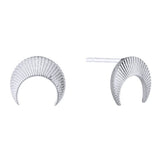 Luna Moon Silver Stud Earrings