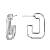 Ana Ovate Silver Hoop Earrings