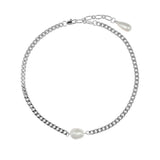 Cleo Silver Pearl Pendant Necklace