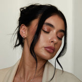 Ana Ovate Silver Hoop Earrings