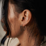 Ana Ovate Silver Hoop Earrings