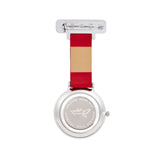 Aurora White/Silver/Red Leather Fob 35