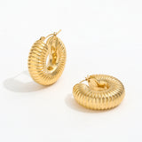 Lilia Chubby Hoop Ridge Earrings