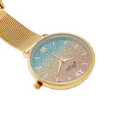 Aurora Glitter Rainbow/Gold Mesh Fob 35