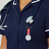 Aurora White/Silver/Red Leather Fob 35