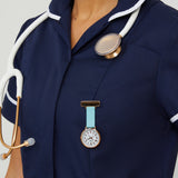 Aurora Rose Gold/Pearl/Blue Leather Fob 35