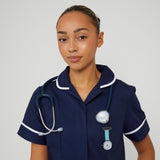 Aurora Marble/Silver/Blue Leather Fob 35