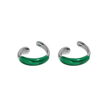  Sian Green Enamel Ear Cuffs