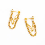 Rita Double Link Chain Stud Earrings