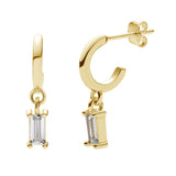 Kaia Baguette Charm Hoop Earrings