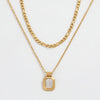 Olea Double Chain Pearl Necklace