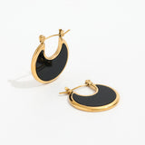 Sienna Black Hoop Earrings