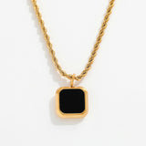 Zya Black Pendant Rope Necklace