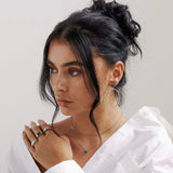 Stellar Malachite Silver Hoop Earrings