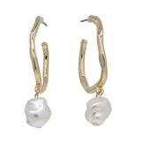 Odette Molten Pearl Gold Hoop Earrings