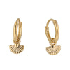 Iris Fan Gold Huggie Hoop Earrings