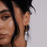Odette Molten Pearl Gold Hoop Earrings