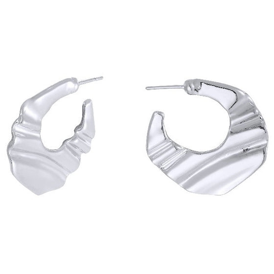 Larisa Ridge Silver Hoop Earrings