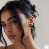 Stellar Malachite Silver Hoop Earrings