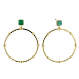 Stellar Malachite Gold Hoop Earrings
