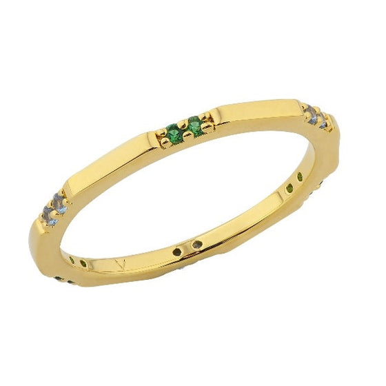 Bridie Gold Green Fine Band Ring