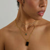 Olea Double Chain Black Onyx Necklace