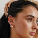 Groove Chunky Lilac/Orange Enamel Hoop Earrings
