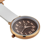 Rose Gold/Brown/Grey Leather Nurse Fob Watch