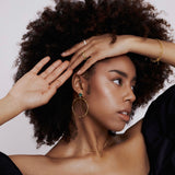Stellar Malachite Gold Hoop Earrings