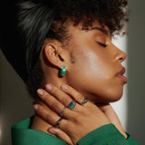 Stellar Malachite Square Ring