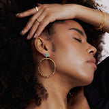 Stellar Malachite Gold Hoop Earrings