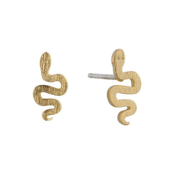 Rio Snake Gold Stud Earrings