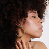 Stellar Malachite Gold Hoop Earrings